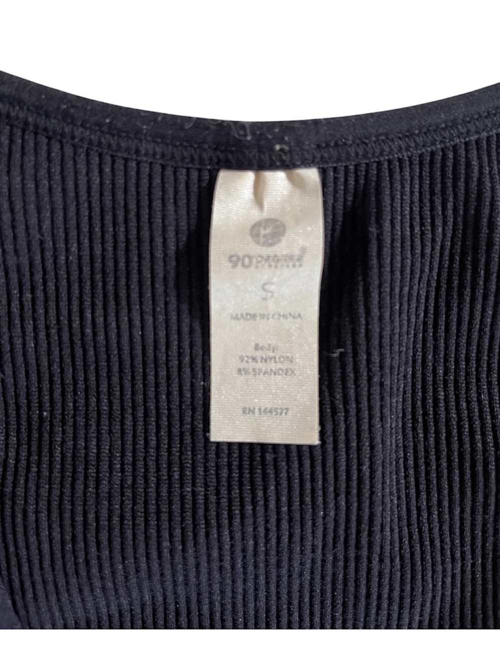Black Ribbed V-Neck Cropped Sports Bra Size Small. Brami. - Picture 4 of 11